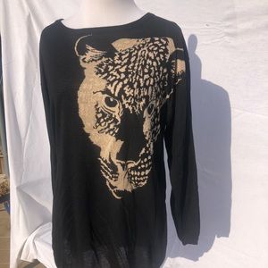 Zara Knit Leopard Top with side slit